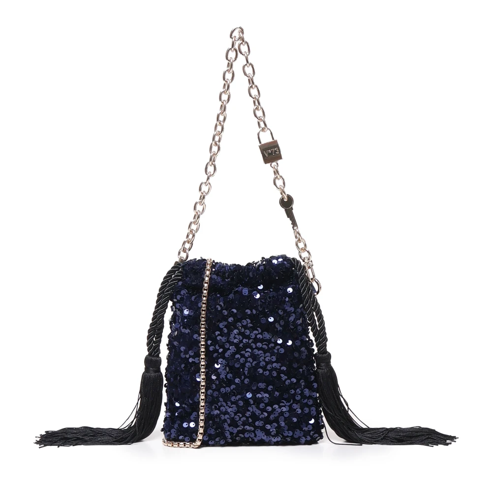 V73 Stijlvolle Clutch met Kwastsluiting Blue Dames