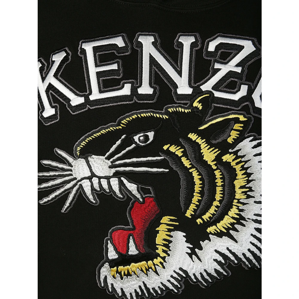 Kenzo Slim Varsity Tiger Hoodie Black Heren