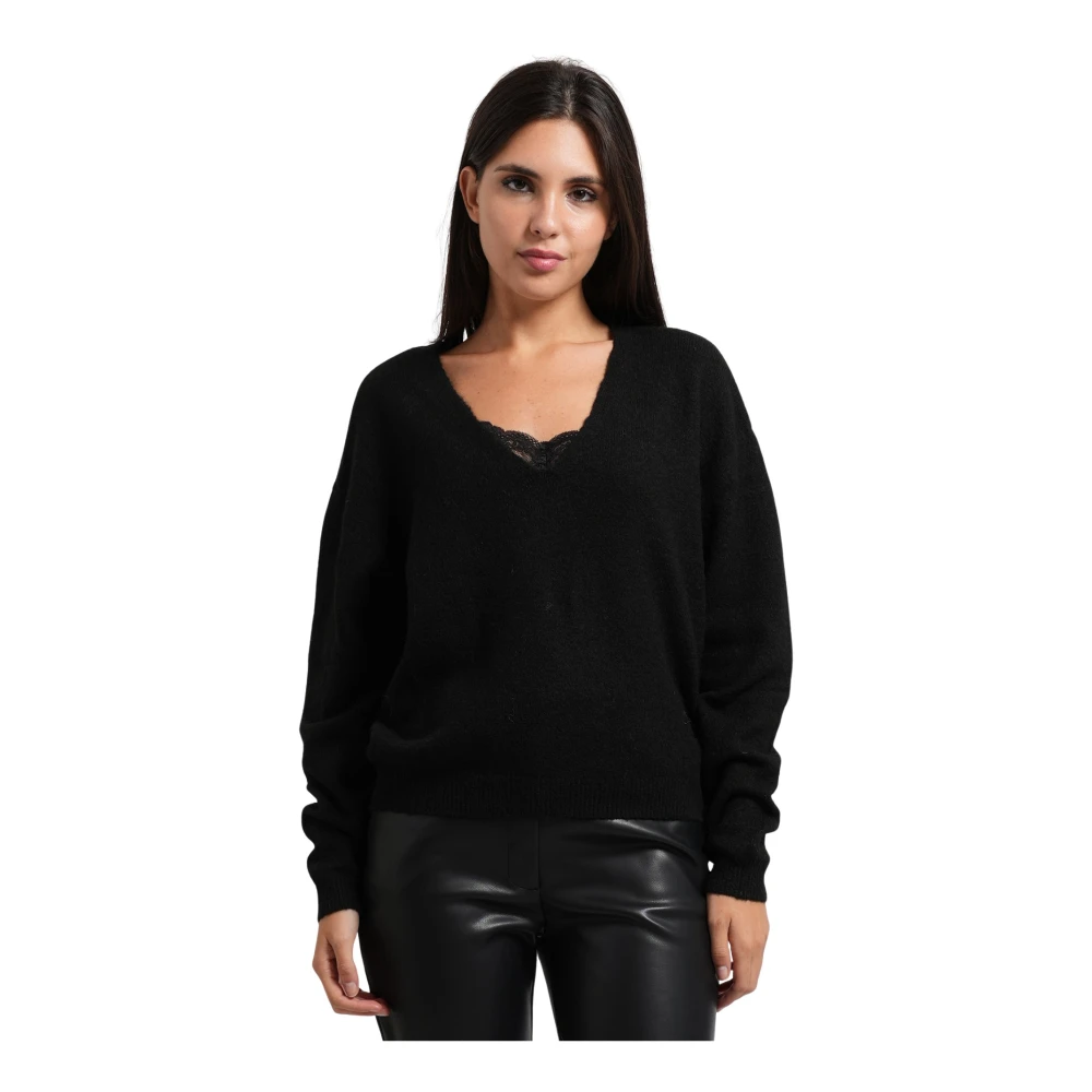 Maglia regular con top lingerie in raso e pizzo - Immagine 2