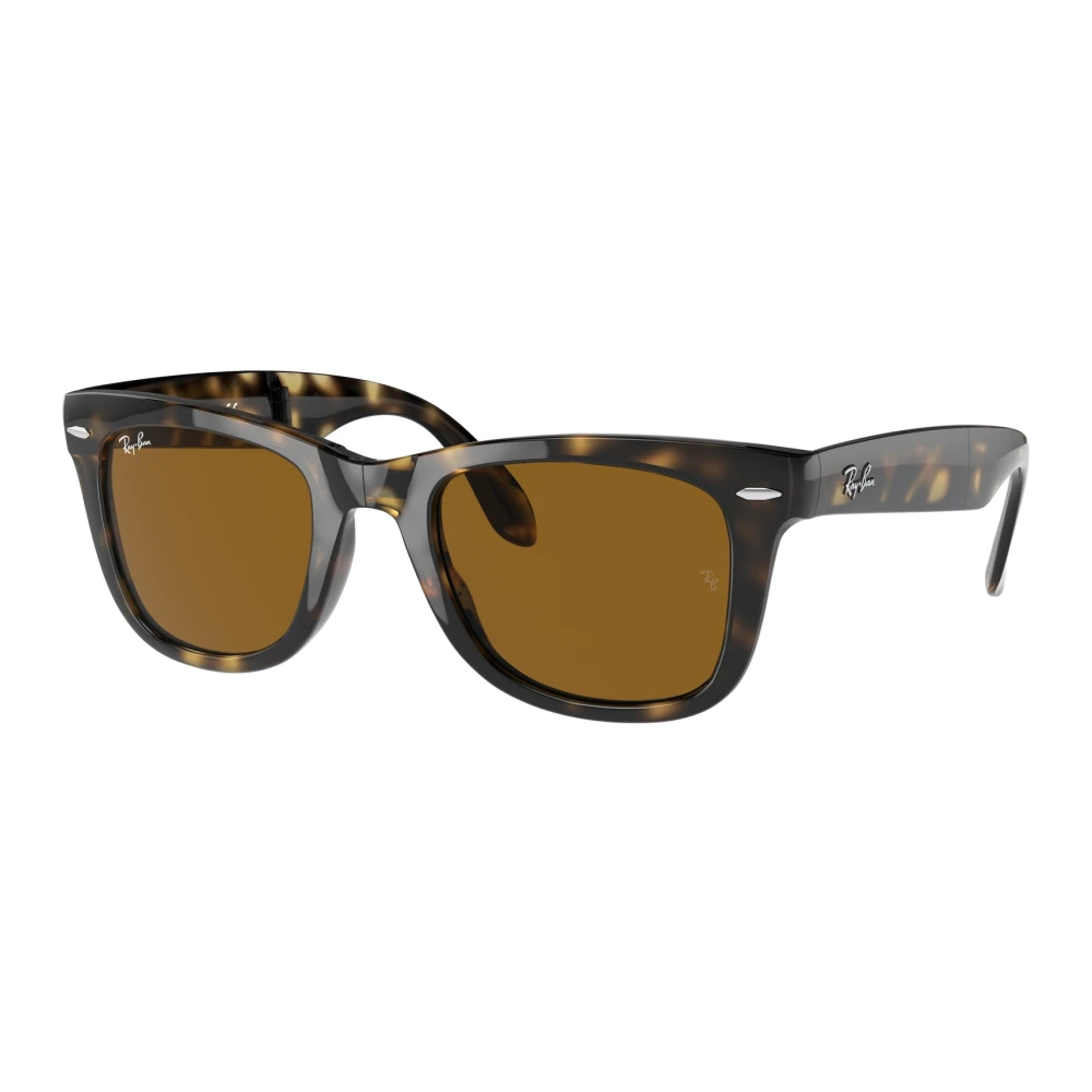 Ray-Ban Unisex Brown Rectangle Tortoise Folding Wayfarer 4105 Sunglasses - Image 5