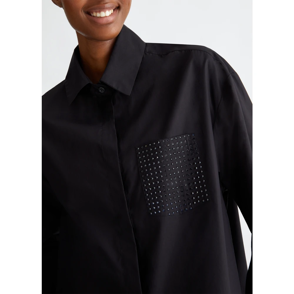 Liu Jo Studded Oversized Shirt Black Dames