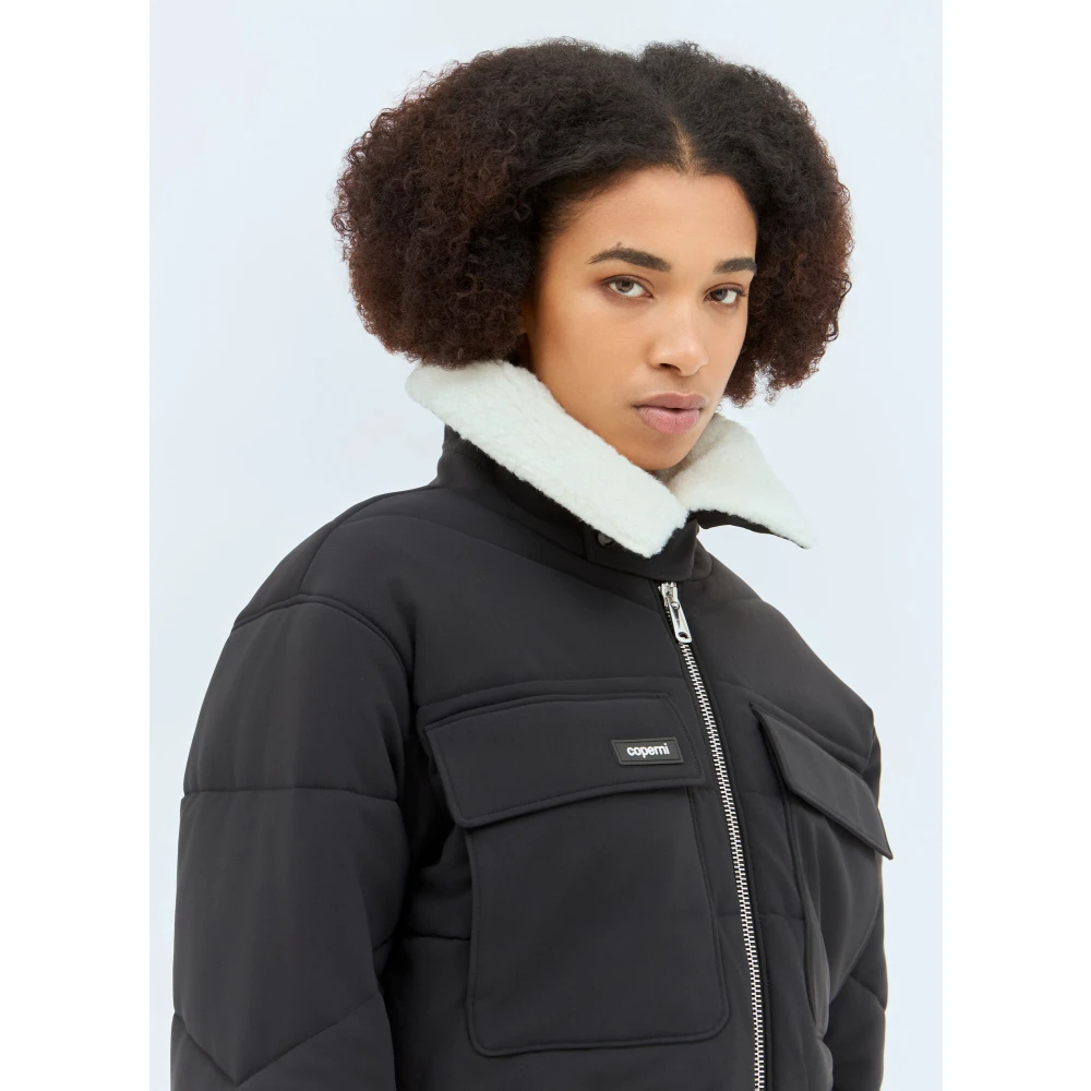 Coperni Bomberjack met Faux-Fur Kraag Black Dames
