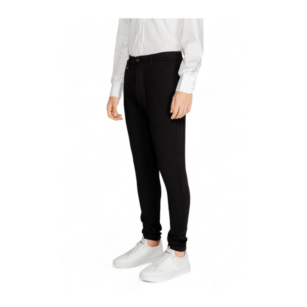 Antony Morato Zwarte Viscose Blend Pak Broek Black Heren