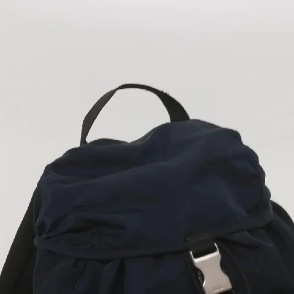 Prada Vintage Pre-owned Nylon backpacks Blue Dames