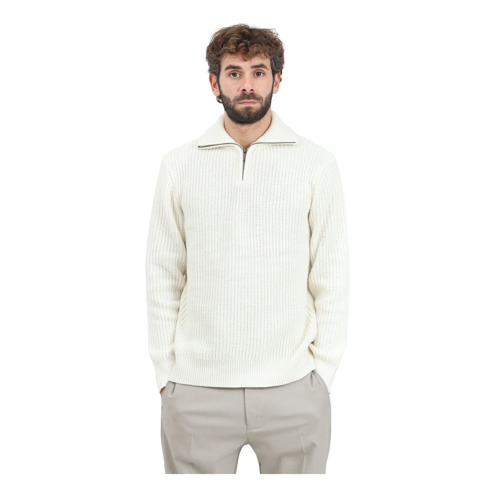 SELECTED HOMME Heren Truien & Vesten Slhland Ls Knit Half Zip Beige