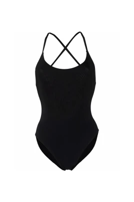 Svart Cross Back Baddräkt