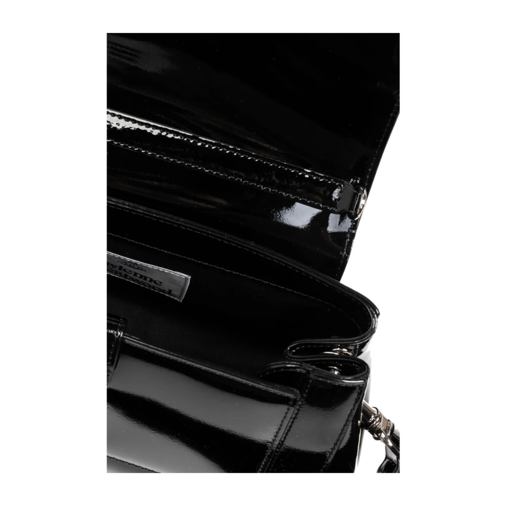 Vivienne Westwood Zwarte Patentleren Overslagtas Black Dames