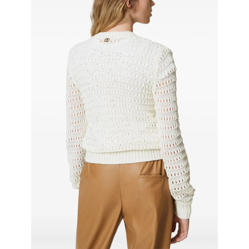 Twinset Sneeuwwitte Vest met Pailletten White Dames