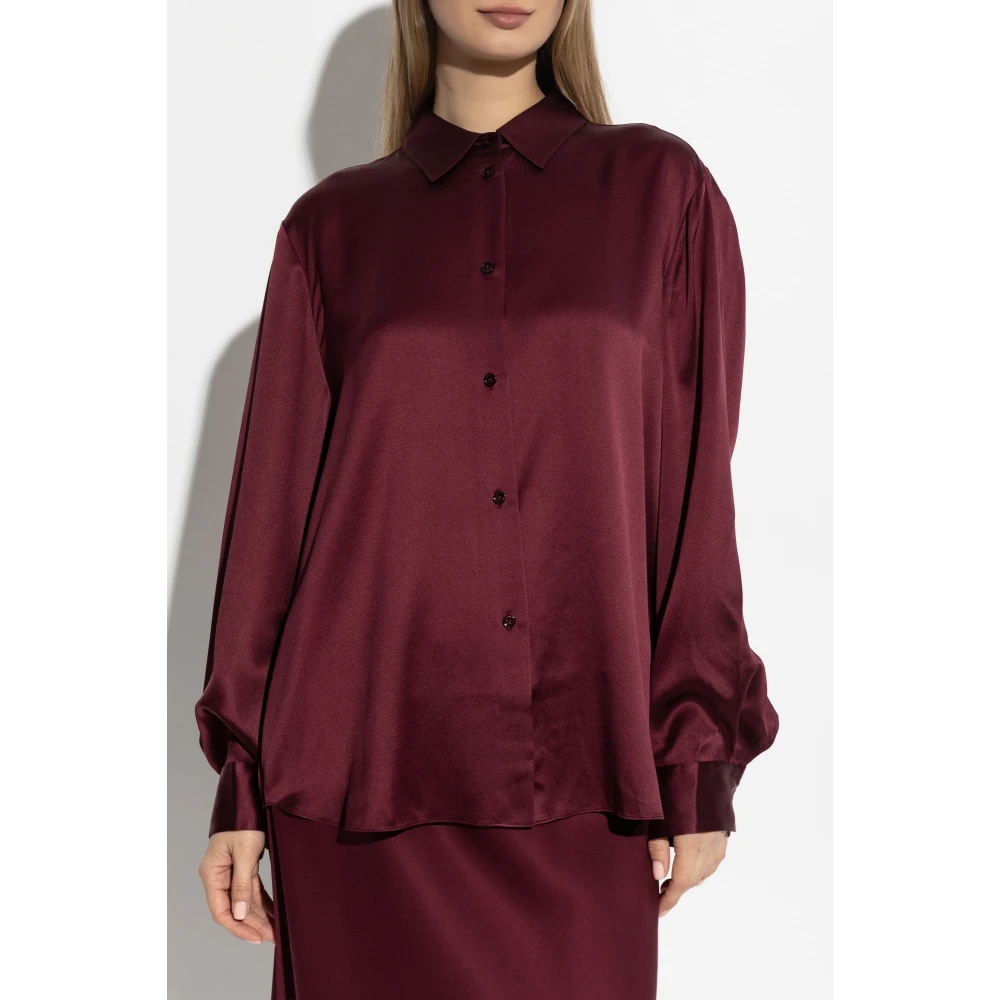 Lisa Yang Zijden shirt Red Dames