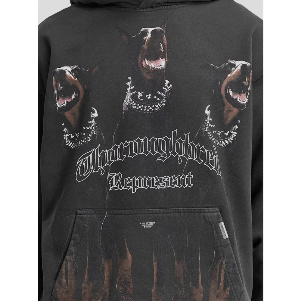 Represent Katoenen Logo Hoodie Black Heren