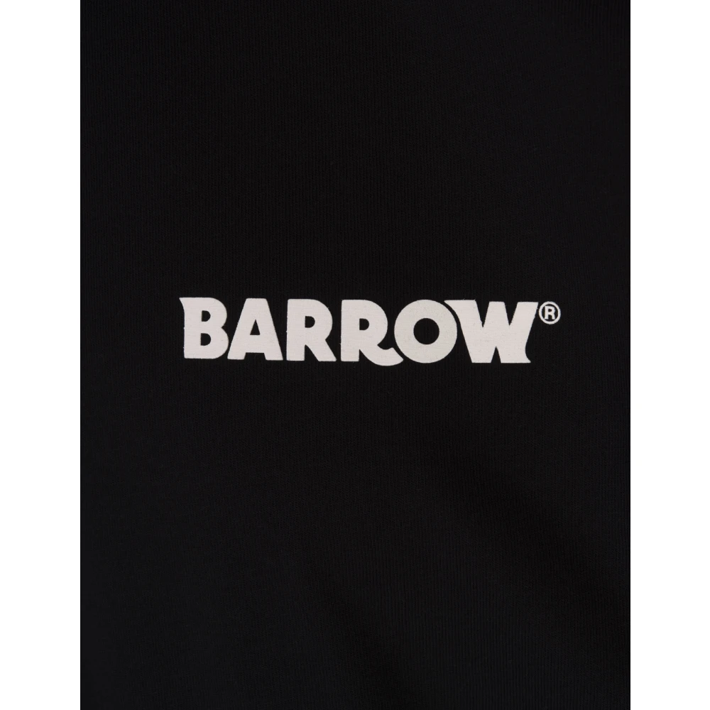 Barrow Zwart katoenen T-shirt met iconische glimlach Black Heren