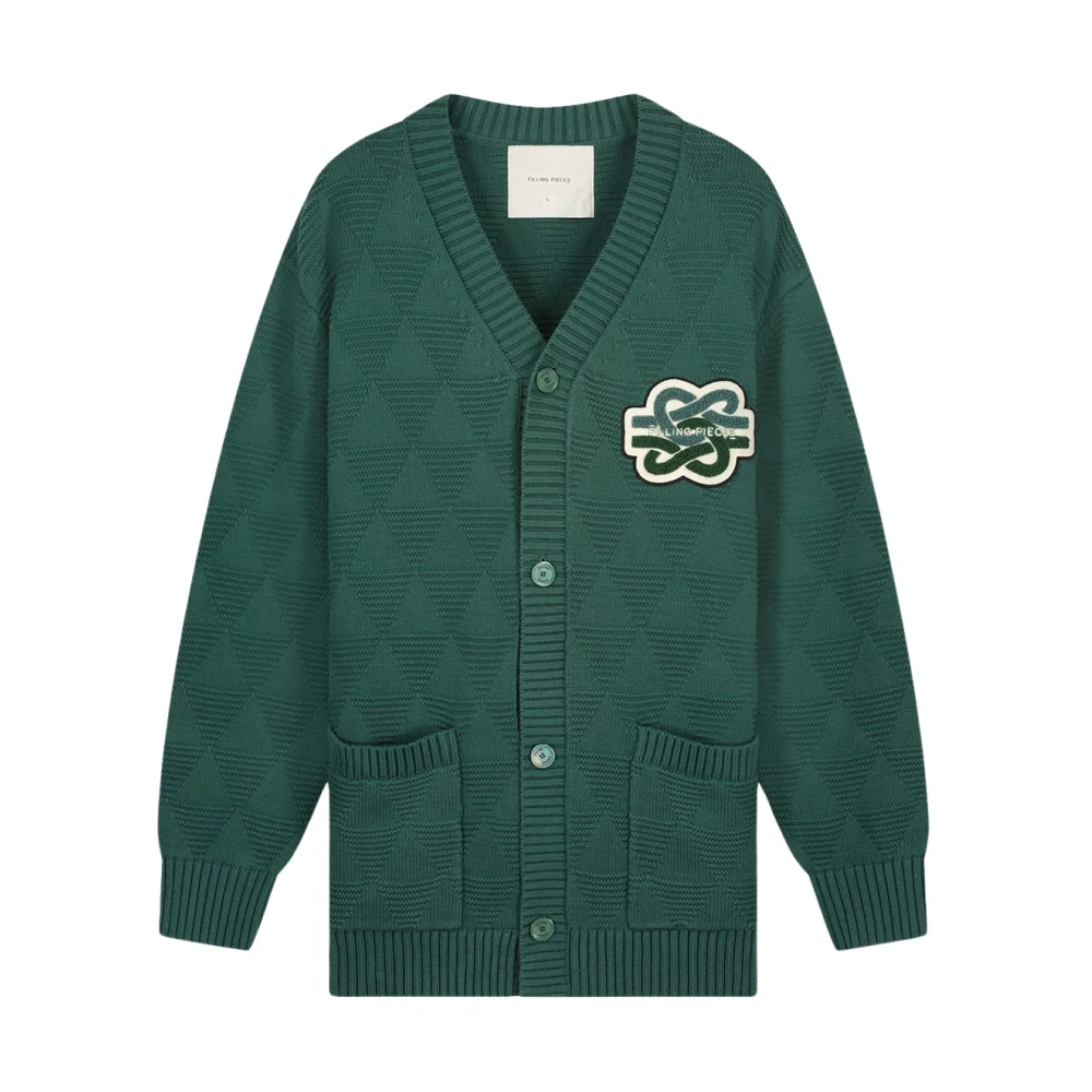 Filling Pieces Knit Cardigan Green Heren