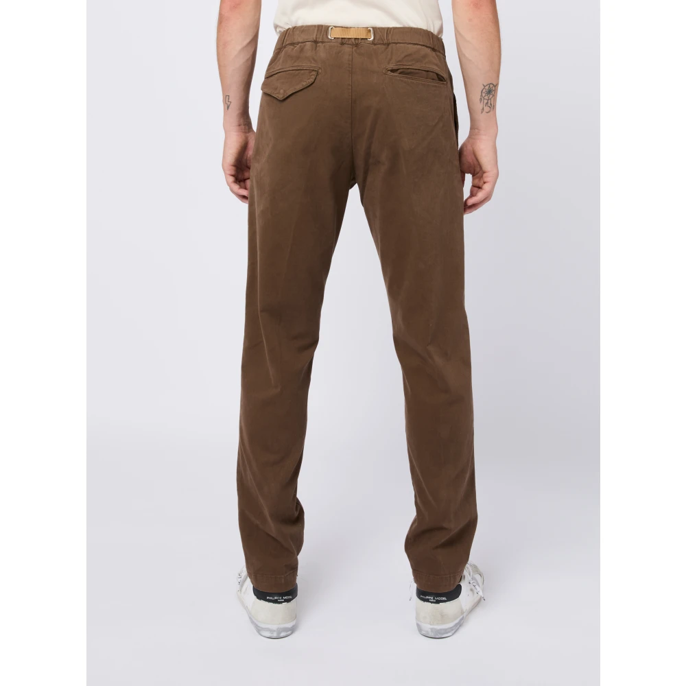 White Sand Bruine Katoenen Riem Broek Brown Heren