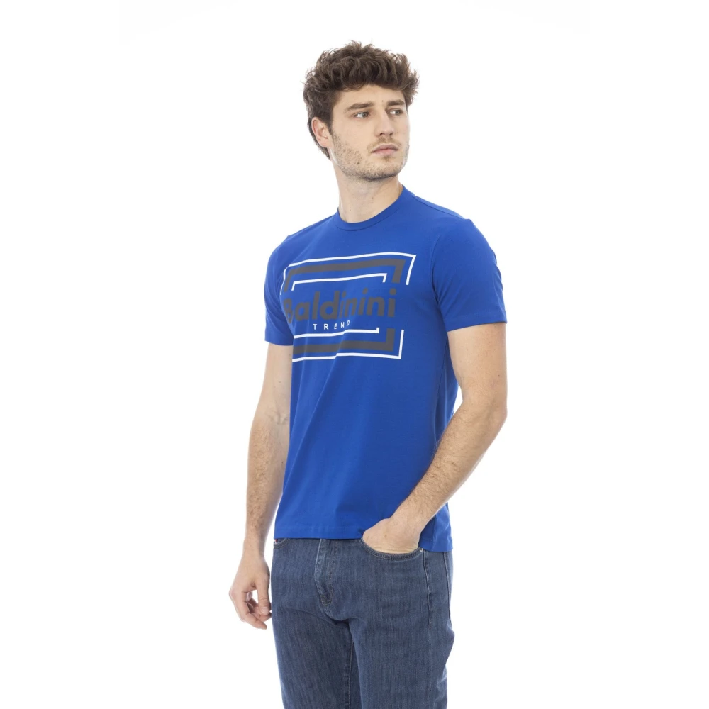 Baldinini Korte Mouw Ronde Hals T-Shirt Blue Heren