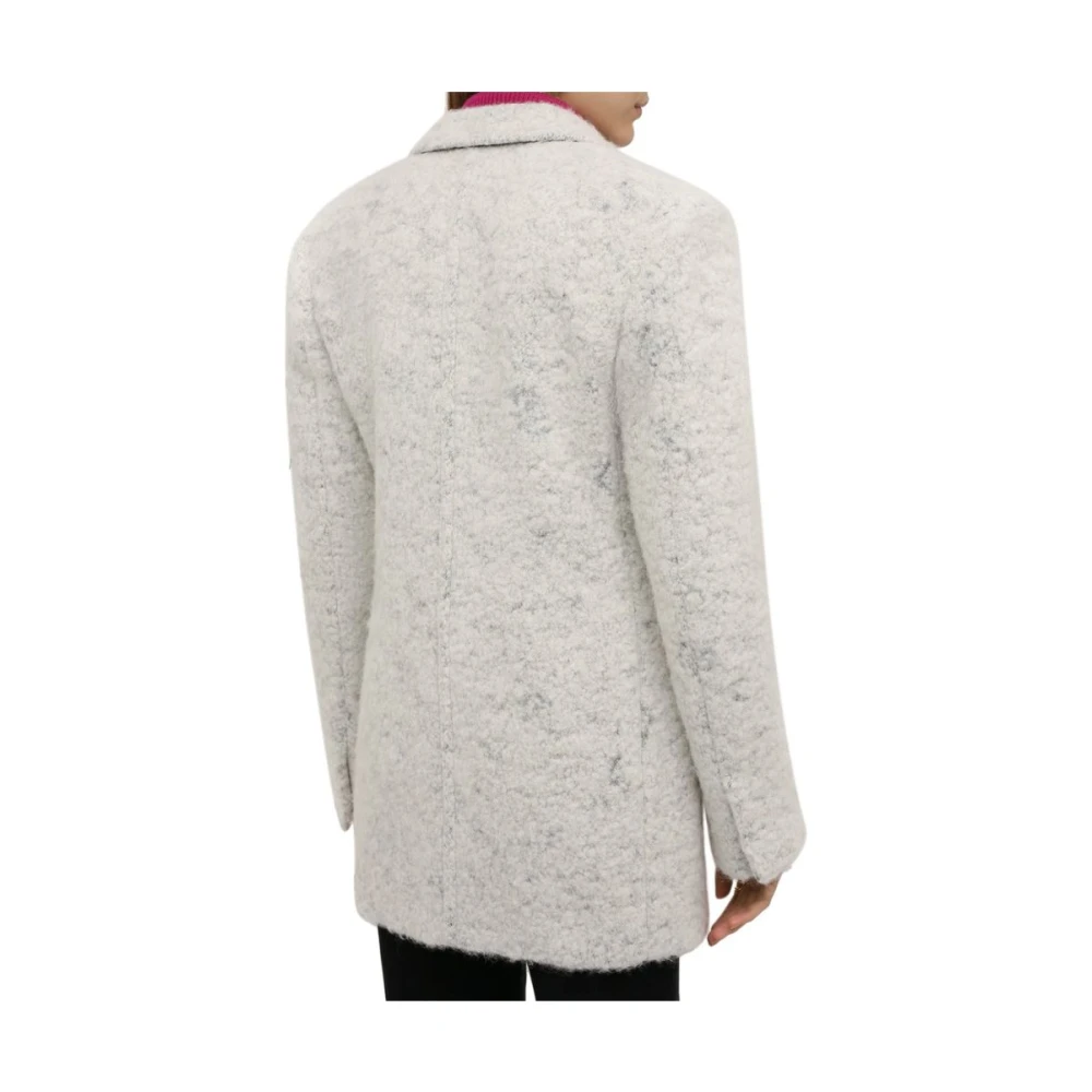 Jil Sander Alpaca Wol Korte Jas Twee-Knoopsluiting White Dames