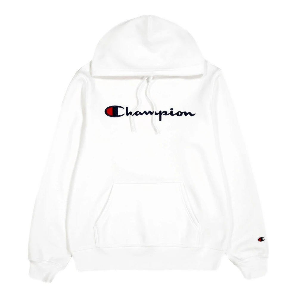 Champion Witte Geborduurde Logo Hoodie White Heren