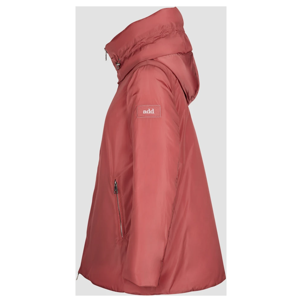 add A-Lijn IN Glanzend Nylon MET Capuchon Red Dames