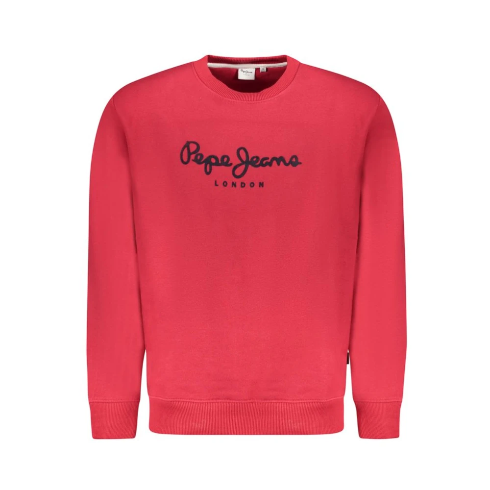 Pepe Jeans Men's Red Cotton Crew Sweatshirt