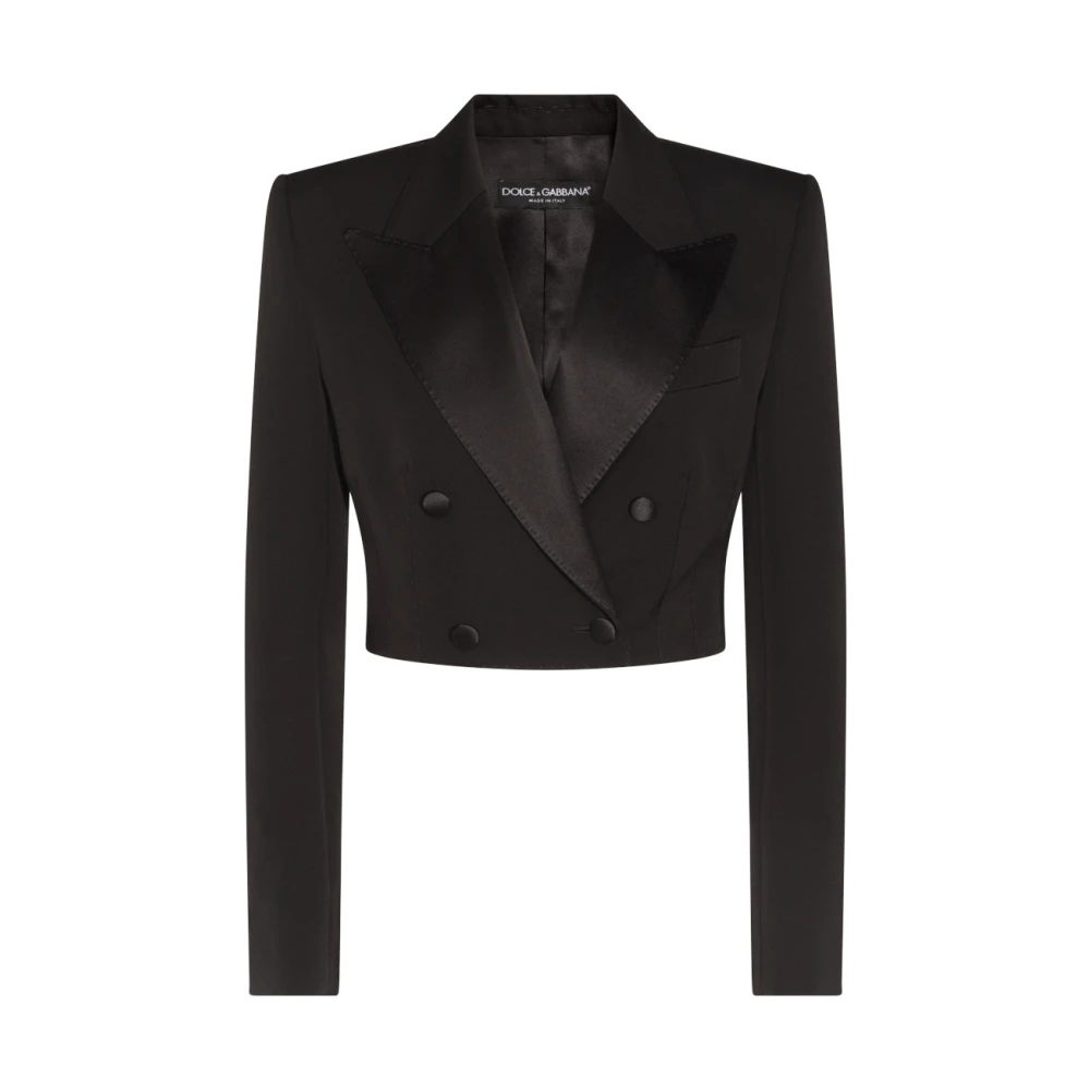 Dolce & Gabbana Zwarte wollen blazer jassen Black Dames