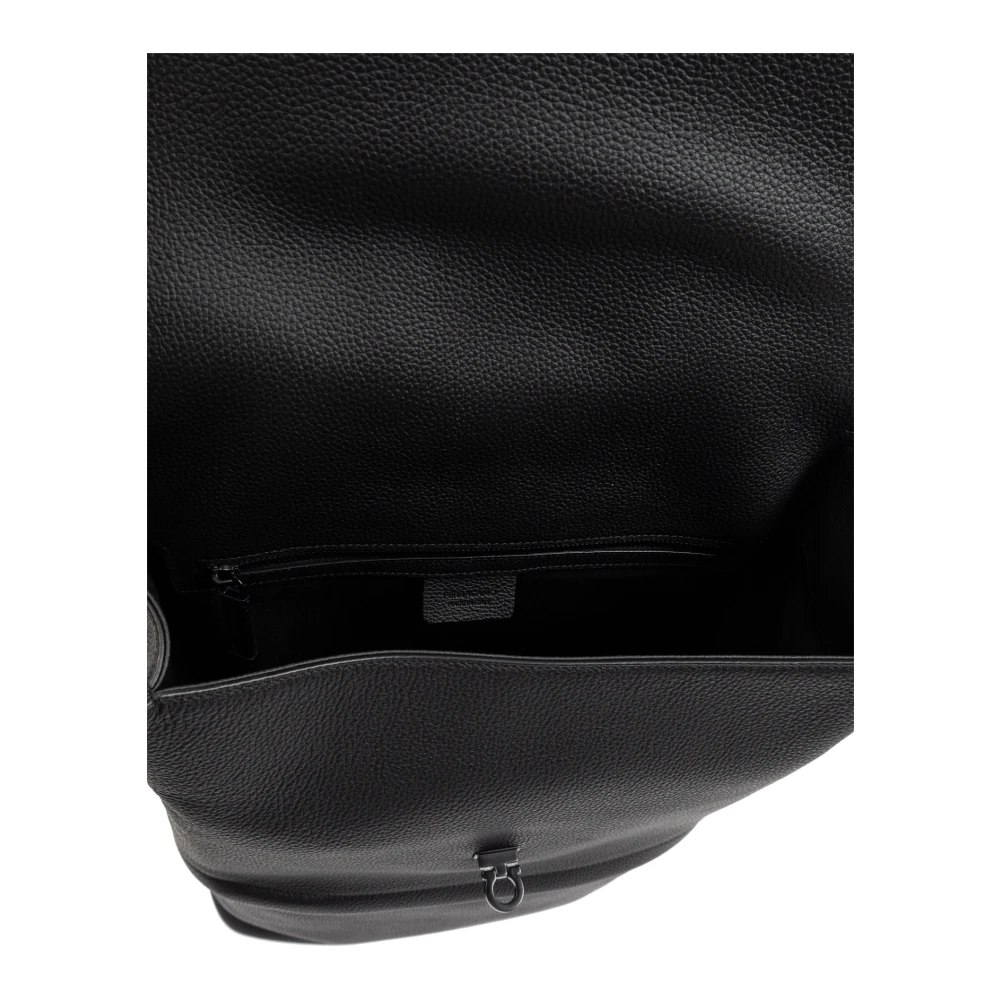 Salvatore Ferragamo Leren rugzak Black Heren
