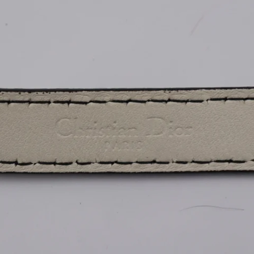 Dior Vintage Pre-owned Leather belts White Dames