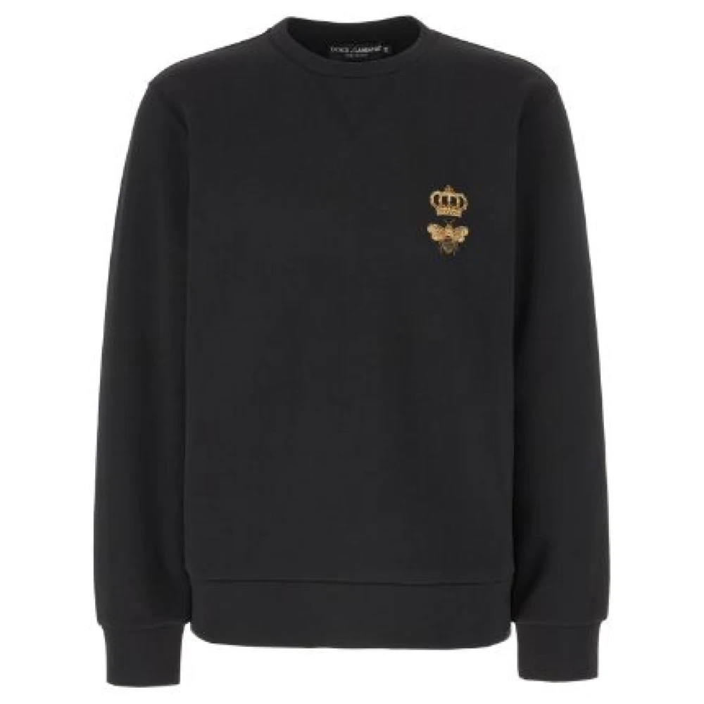 Dolce & Gabbana Geborduurde Bij Sweater Black Heren