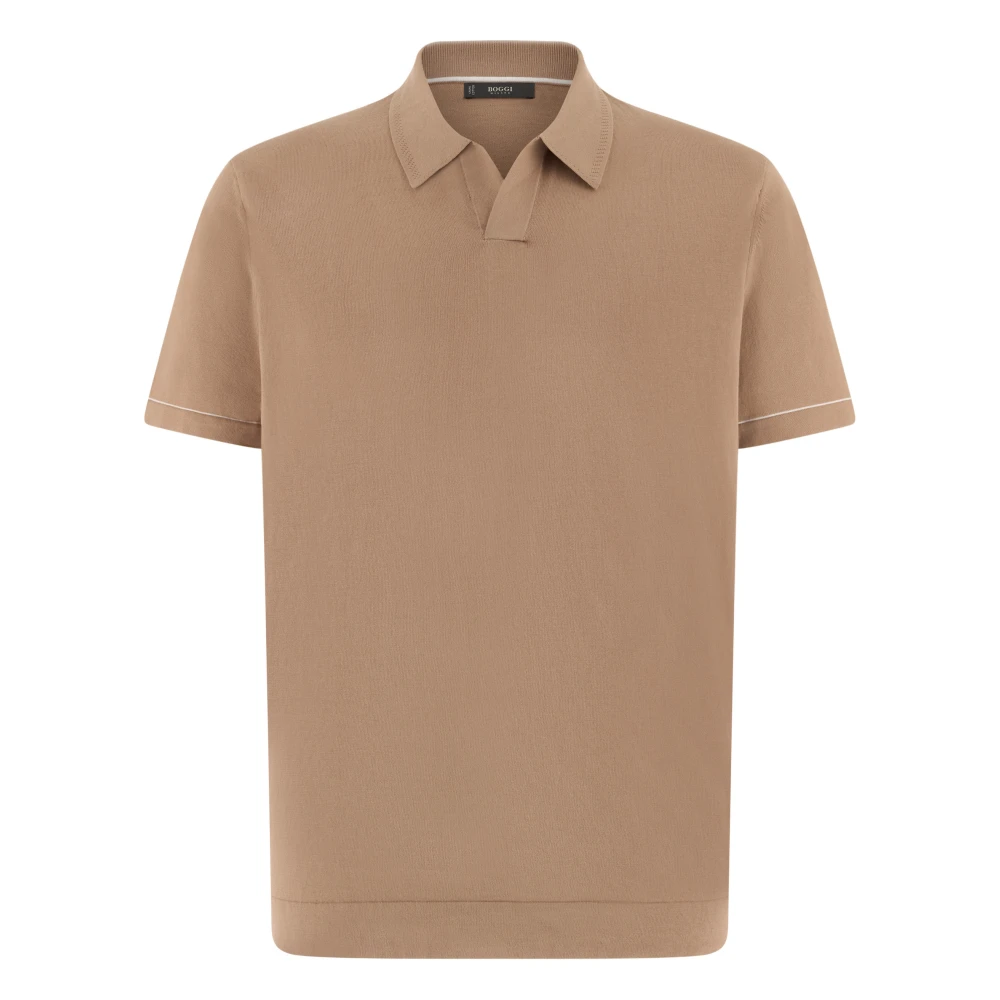 Boggi Milano Uomo Beige - Polo In Maglia Crêpe Di Cotone - Tops - L