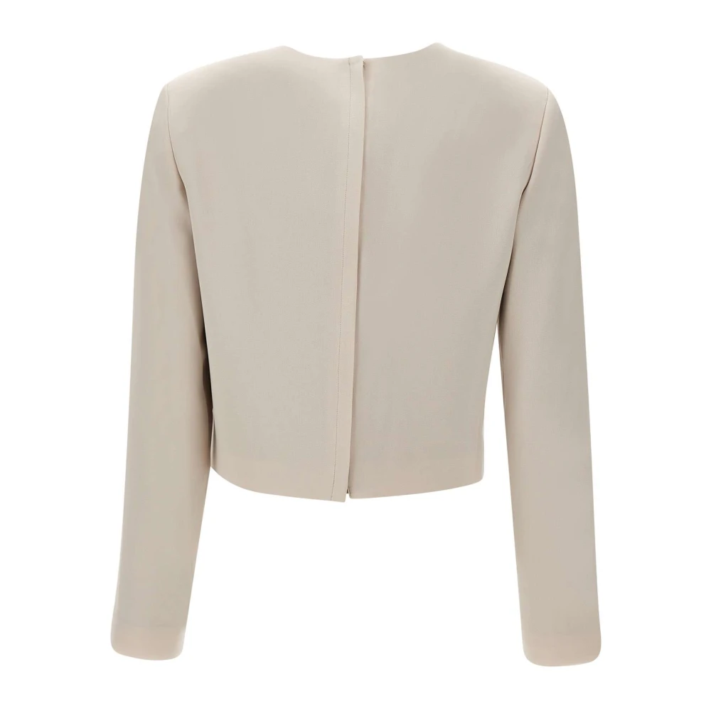 Theory Dames Crepe Sweater Beige Dames