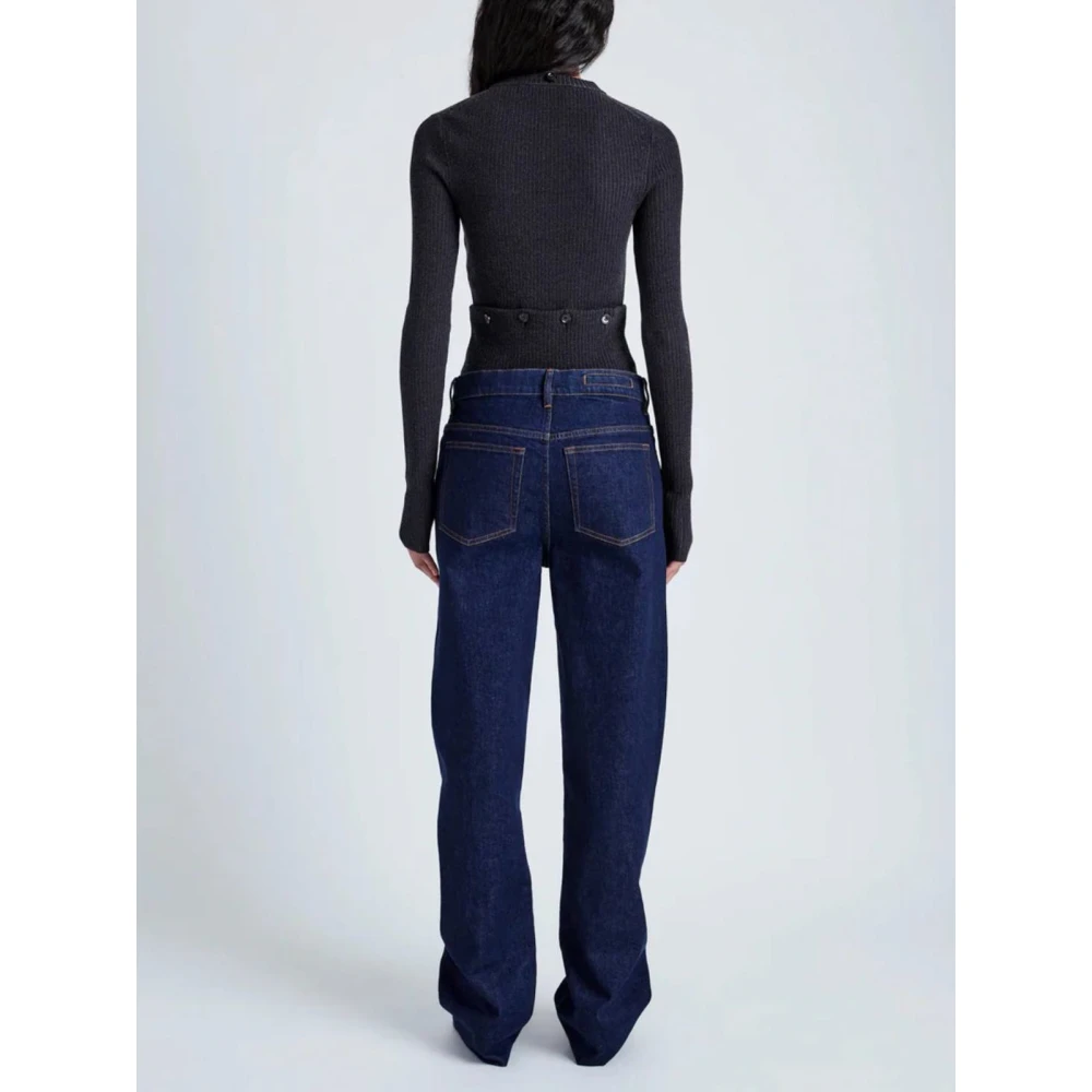 Proenza Schouler Ribgebreide trui met knoopdoek Gray Dames