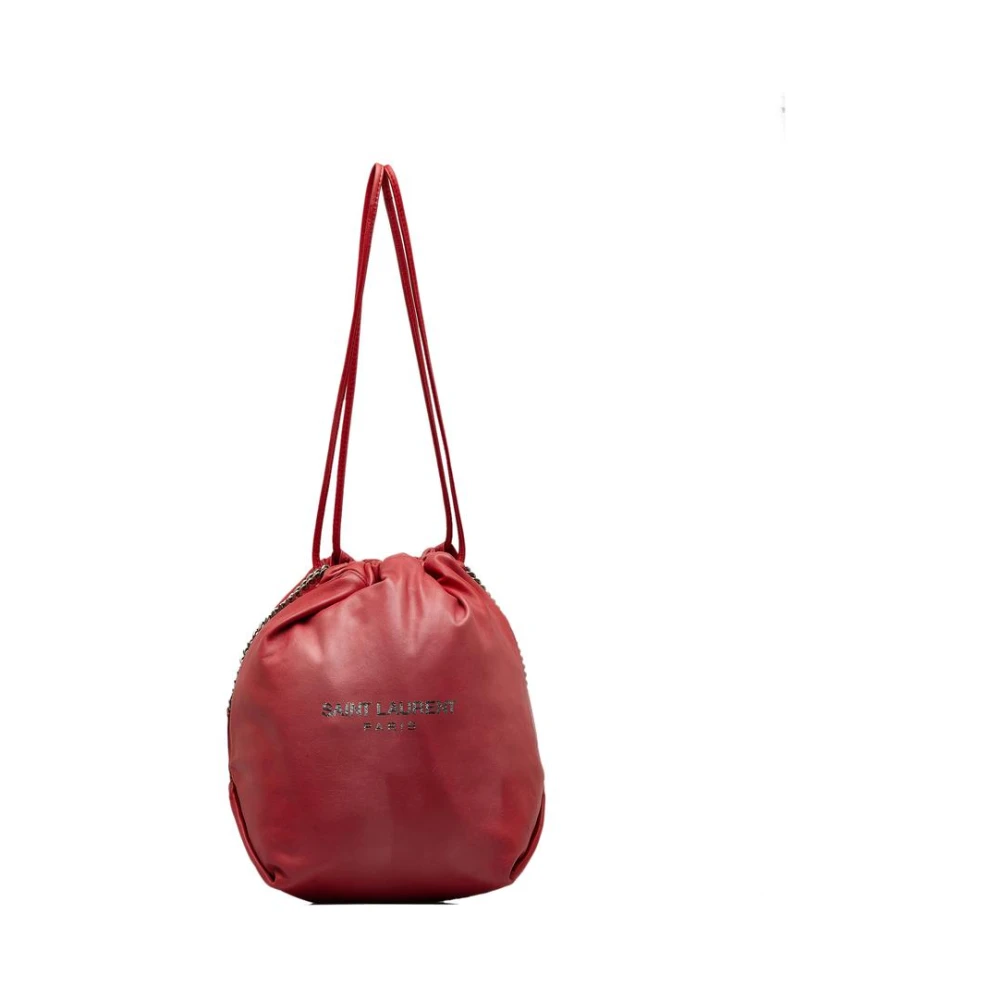 Saint Laurent Vintage Women's Red Pre-Owned Teddy Bucket Bag