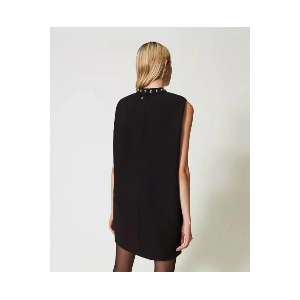 Twinset Jurk met rechte lijn Black Dames