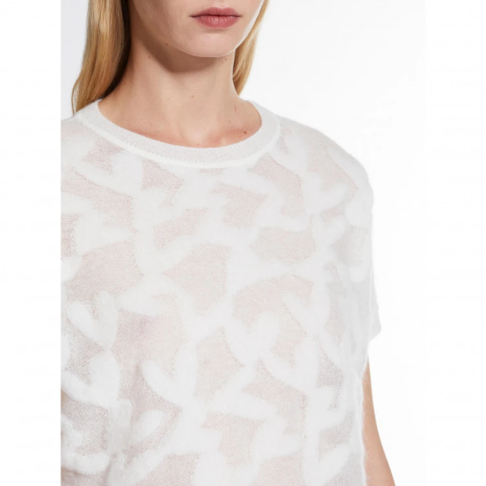 Max Mara Kat Jacquard Crew-neck Sweater Beige Dames
