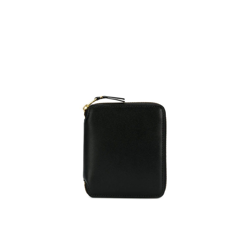Comme des Garçons Zwarte leren ritssluiting portemonnee Black Unisex