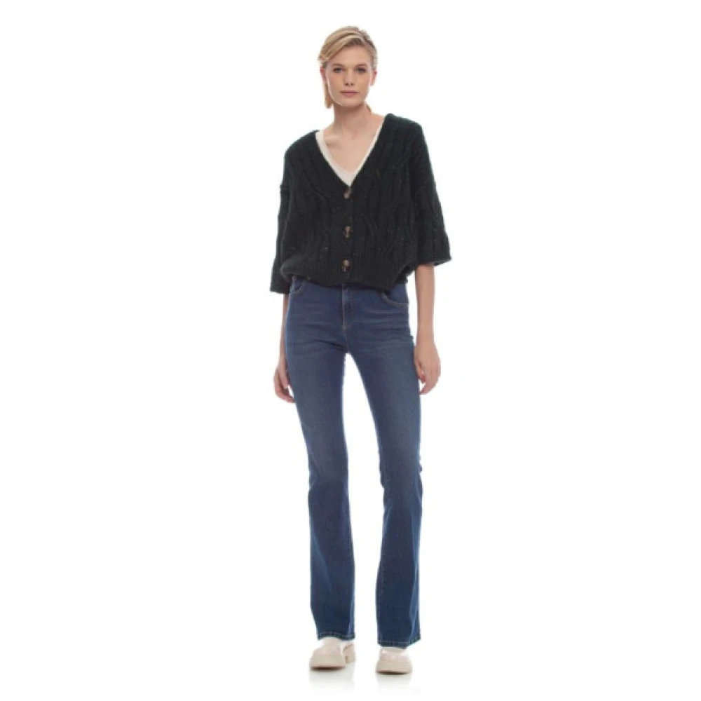 Kocca Geknoopte Batwing Mouw Vest Green Dames