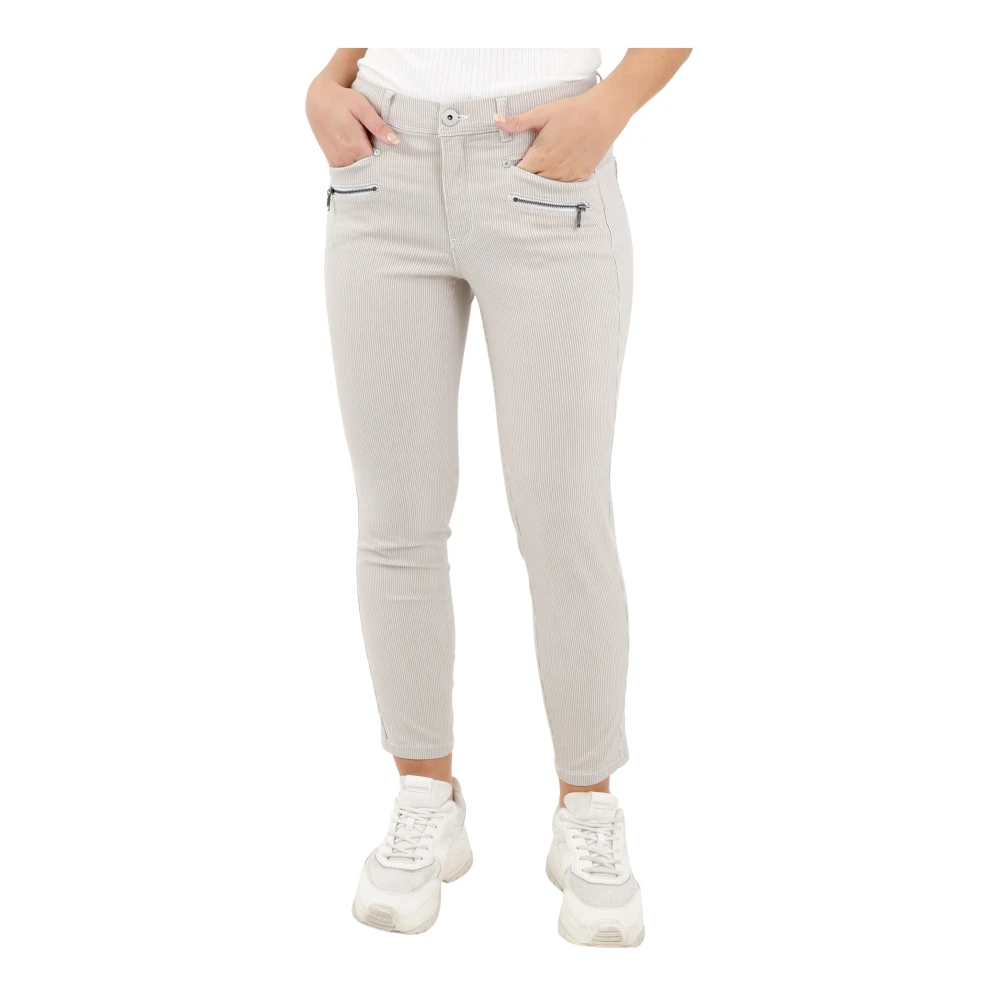 2-Biz Radia_Stripe Sand Stripe Broek Beige Dames