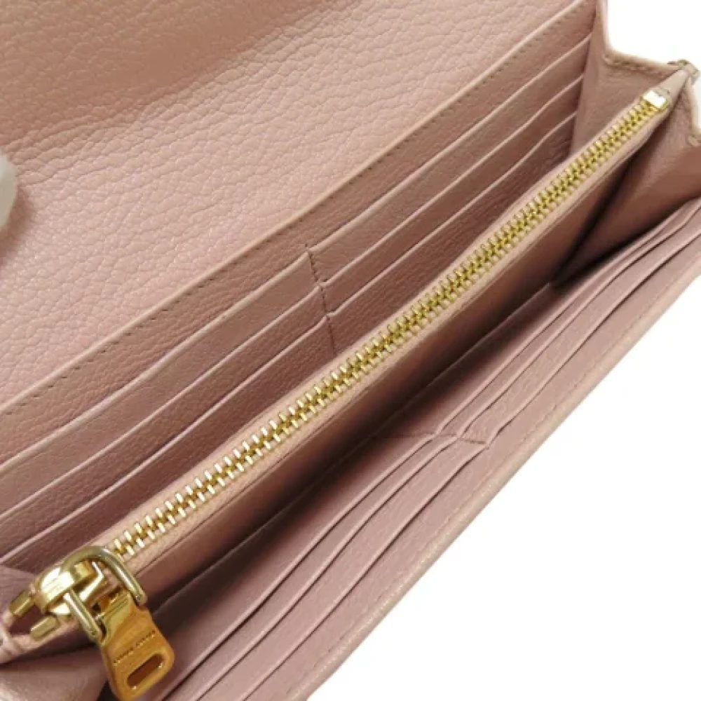 Miu Pre-owned Leather wallets Pink Dames