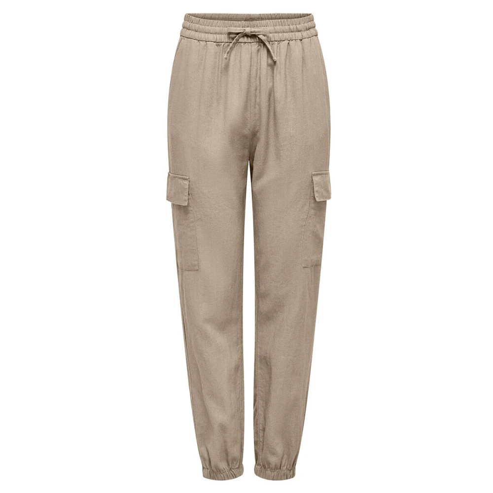 Only Cargo Pull-Up Jeans Beige Dames