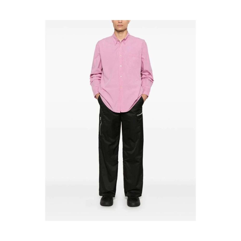 Our Legacy Zwarte Satijnen Straight Leg Broek Black Heren