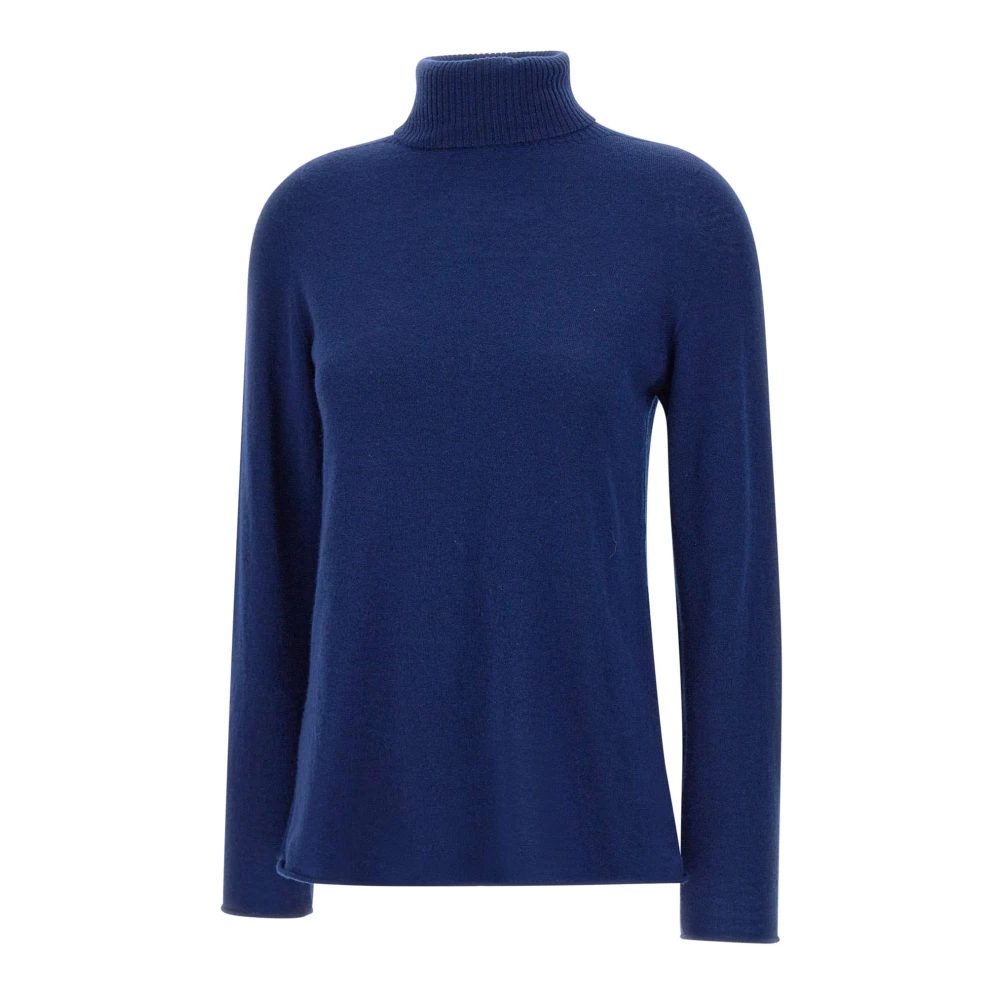 Kaos Blauwe wollen coltrui Blue Dames
