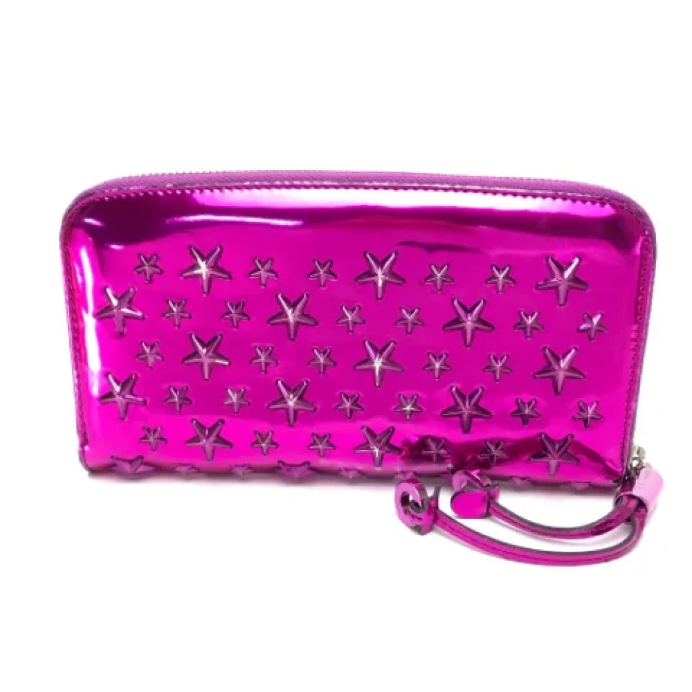 Jimmy Choo Pre-owned Leather wallets Purple Dames