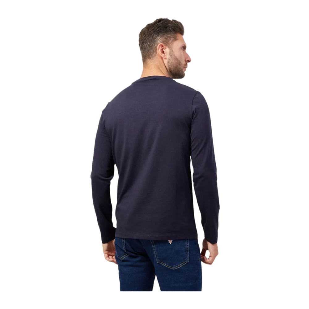 Guess Lange mouw T-shirt Blue Heren