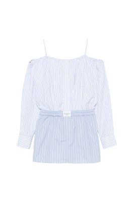 Randig off-shoulder miniklänning