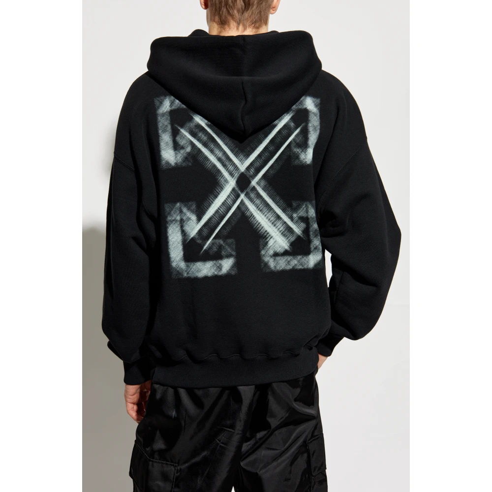 Off White Hoodie Black Heren
