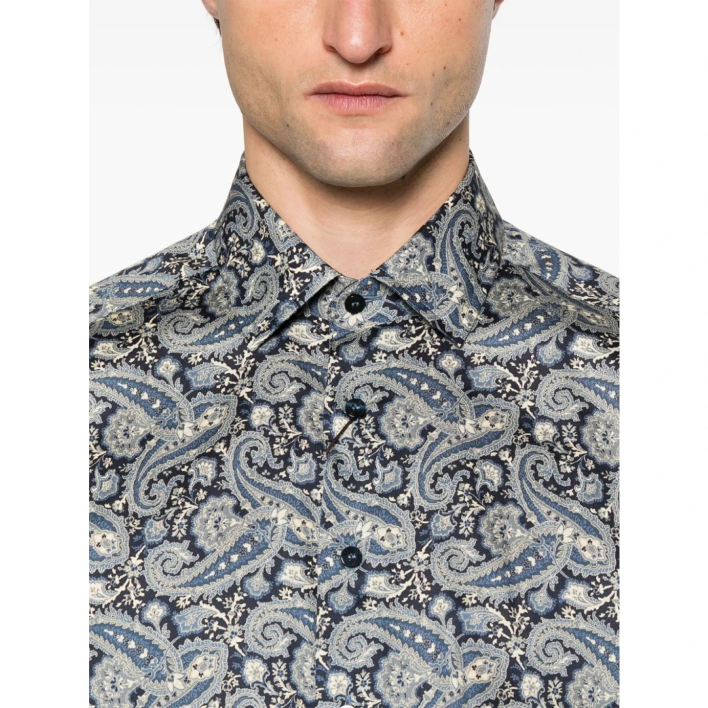 ETRO Rode Bloemen Paisley Overhemd Multicolor Heren