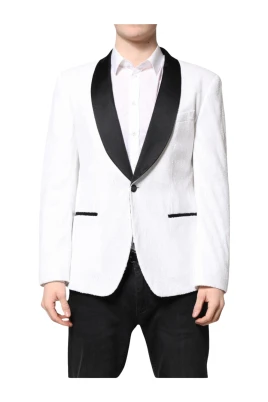 Blazer med texturerad sjalkrage