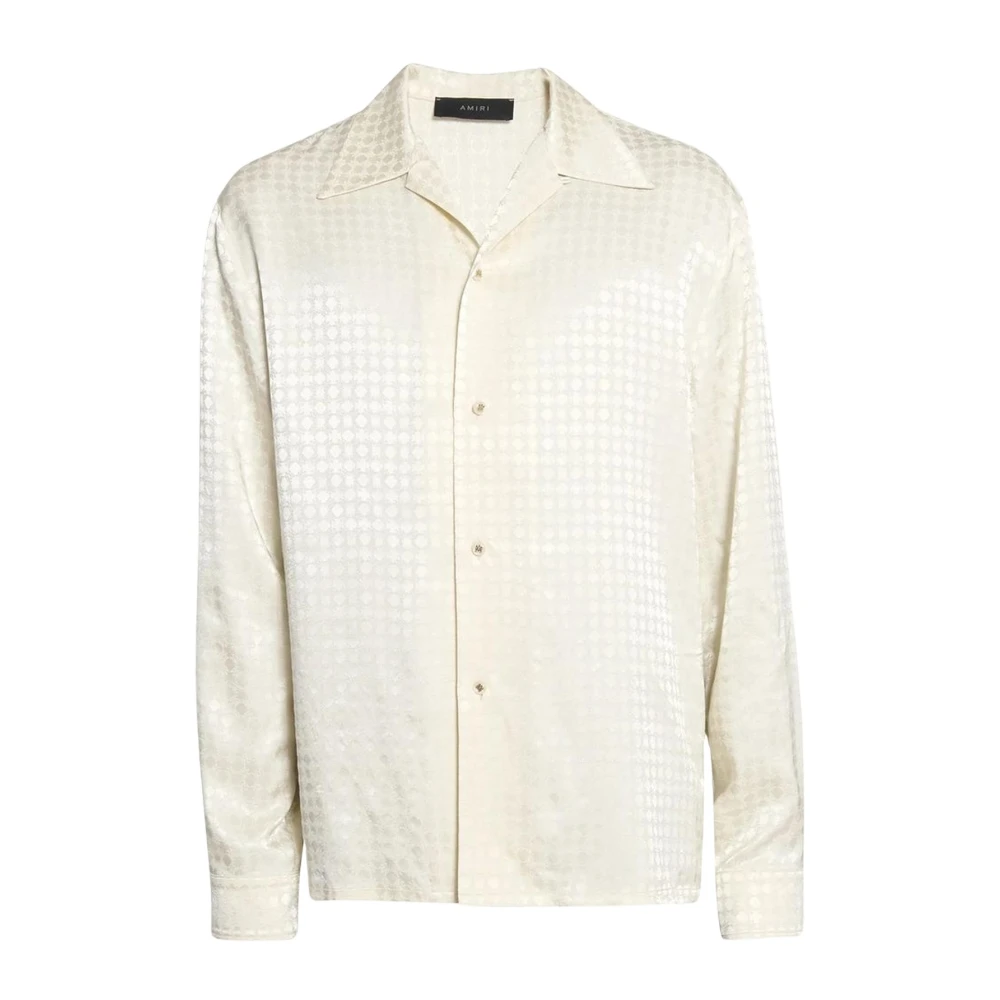 Amiri Viscose Shirt met Knopen en Merk Motief White Heren