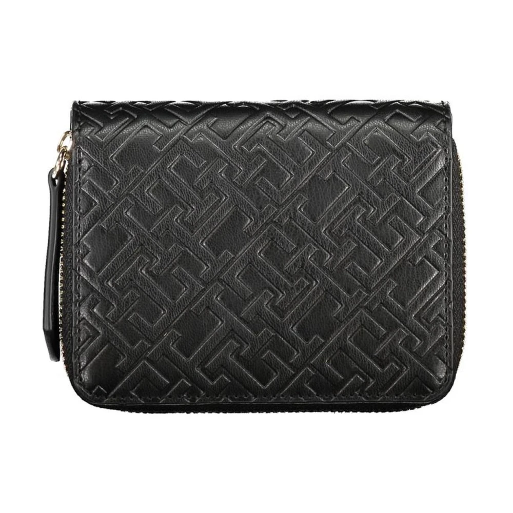 Tommy Hilfiger Zwarte Polyethyleen Portemonnee met Muntvak Black Dames