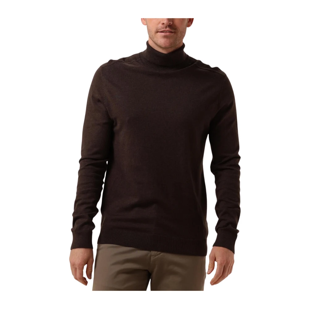 Selected Homme Bruine Roll Neck Sweater Vest Brown Heren