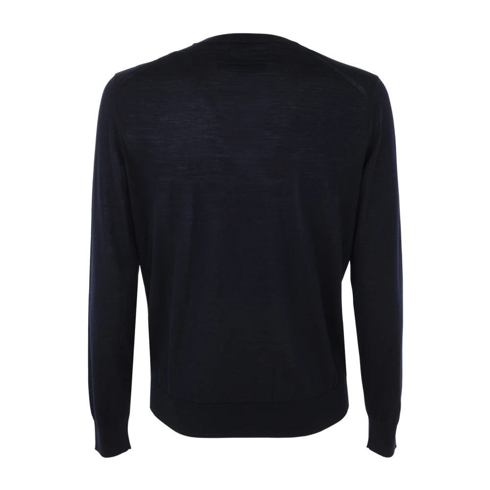 Z Zegna Blauwe Crew Neck Pullover Black Heren