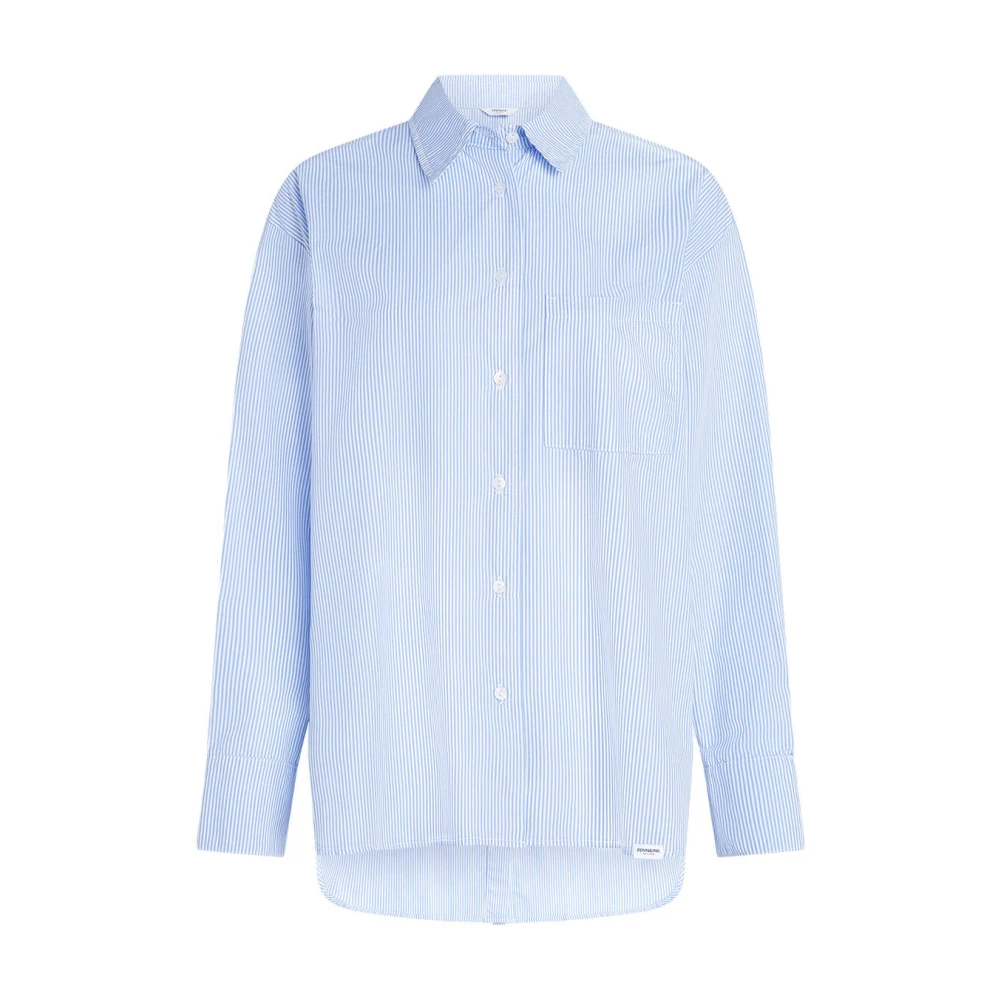Penn&Ink N.Y Gestreepte blouse lange mouw Blue Dames